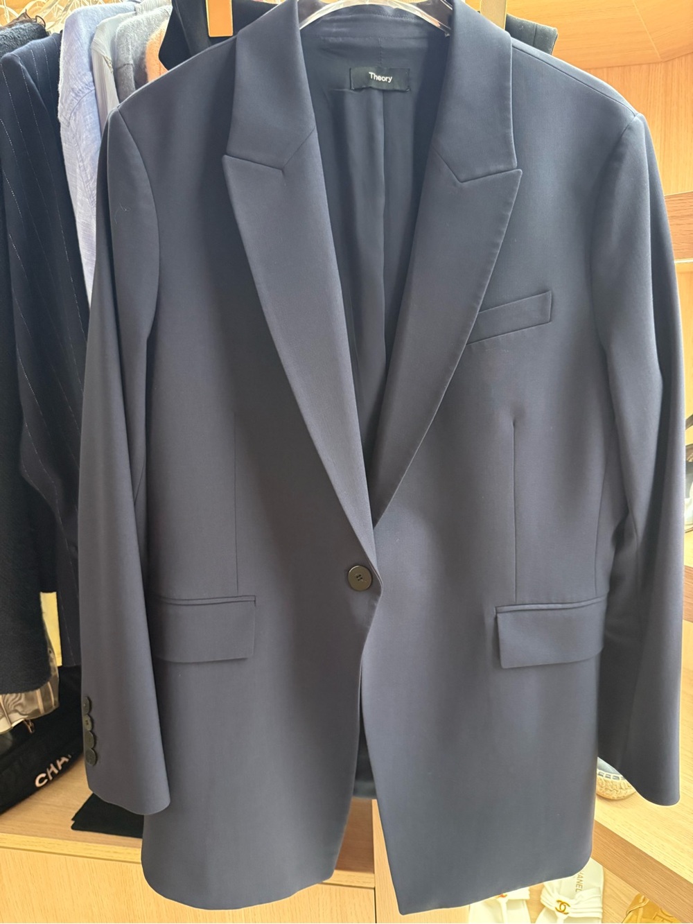 Theory Women’s Navy Single-Button Blazer